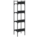 Bücherregal 4 Böden Schwarz 35x30x138,5 cm Holzwerkstoff