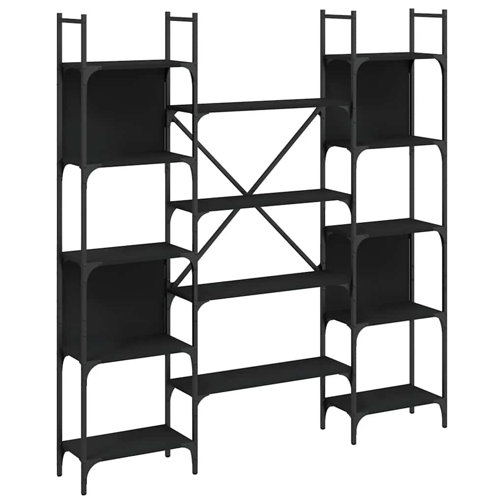 Bücherregal Schwarz 155,5x24x166,5 cm Holzwerkstoff