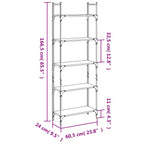 Bücherregal 5 Böden Räuchereiche 60,5x24x166,5 cm Holzwerkstoff