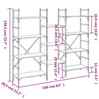 Bücherregal Schwarz 160x28,5x136,5 cm Holzwerkstoff