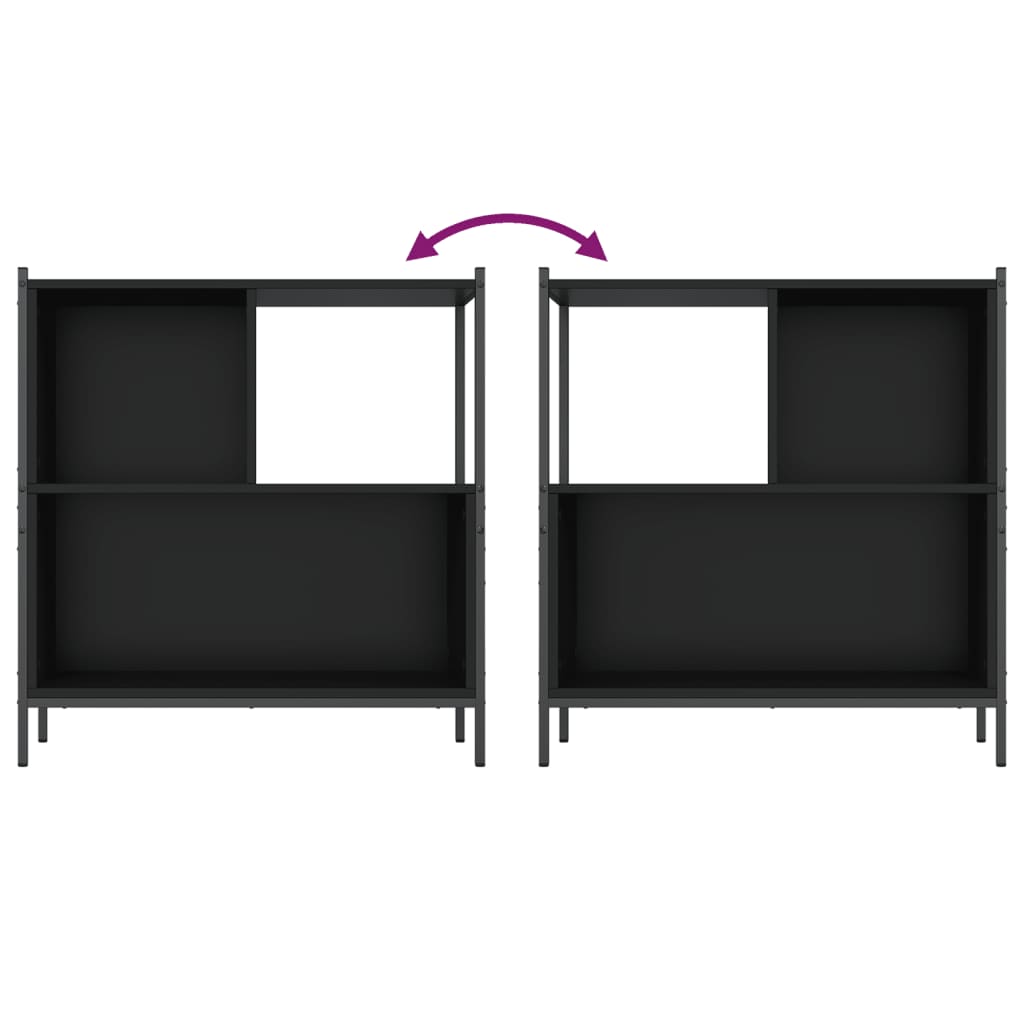 Bücherregal Schwarz 72x28x77,5 cm Holzwerkstoff