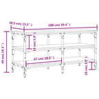 Schuhbank Schwarz 100x38,5x49cm Holzwerkstoff