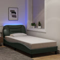 Bettgestell mit LED ohne Matratze "Hvar" Dunkelgrau 80x200 cm Stoff