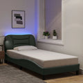 Bettgestell mit LED ohne Matratze "Hvar" Dunkelgrau 90x190 cm Stoff
