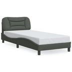 Bettgestell mit LED ohne Matratze "Hvar" Dunkelgrau 90x200 cm Stoff