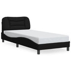 Bettgestell mit LED ohne Matratze "Hvar" Schwarz 90x200 cm Stoff