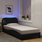 Bettgestell mit LED ohne Matratze "Hvar" Schwarz 90x200 cm Stoff