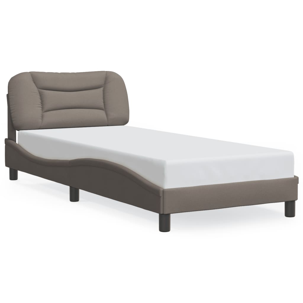 Bettgestell mit LED ohne Matratze "Hvar" Taupe 90x200 cm Stoff