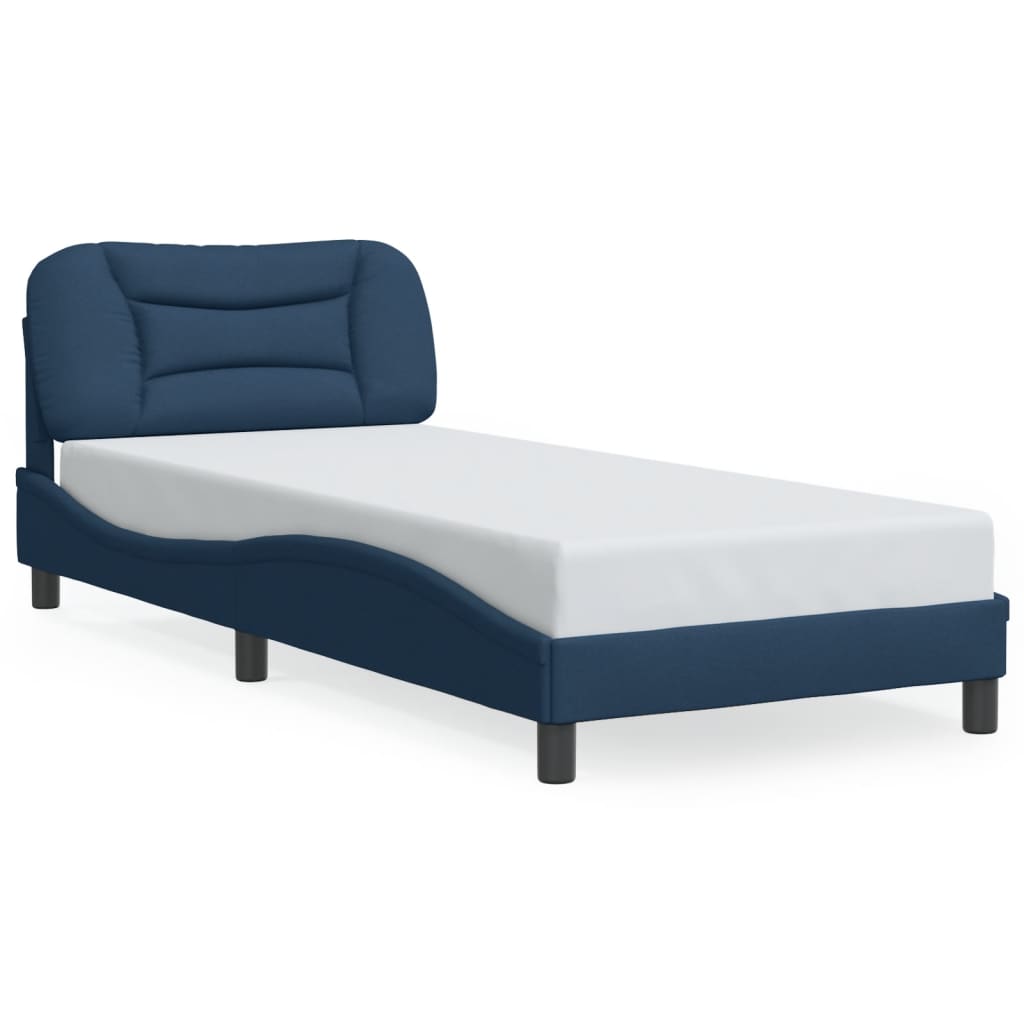 Bettgestell mit LED ohne Matratze "Hvar" Blau 90x200 cm Stoff