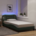 Bettgestell mit LED ohne Matratze "Hvar" Dunkelgrau 100x200 cm Stoff