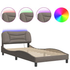 Bettgestell mit LED ohne Matratze "Hvar" Taupe 100x200 cm Stoff