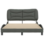 Bettgestell mit LED ohne Matratze "Hvar" Dunkelgrau 120x200 cm Stoff