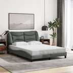 Bettgestell mit LED ohne Matratze "Hvar" Dunkelgrau 120x200 cm Stoff