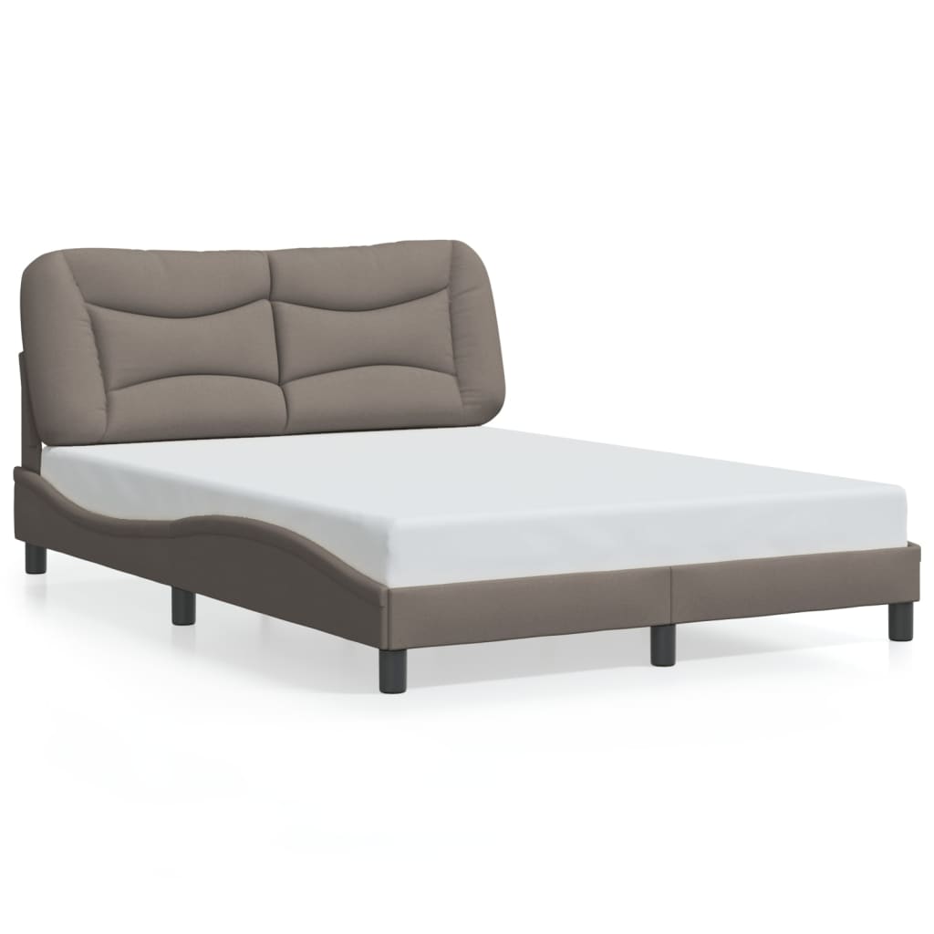 Bettgestell mit LED ohne Matratze "Hvar" Taupe 120x200 cm Stoff