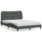 Bettgestell mit LED ohne Matratze "Hvar" Dunkelgrau 140x190 cm Stoff
