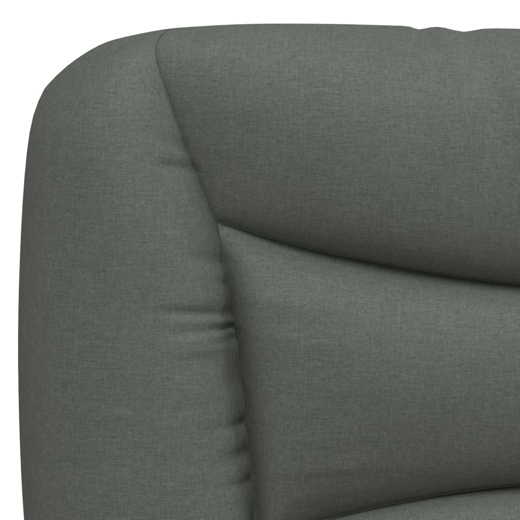 Bettgestell mit LED ohne Matratze "Hvar" Dunkelgrau 140x190 cm Stoff