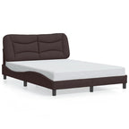 Bettgestell mit LED ohne Matratze "Hvar" Dunkelbraun 140x190 cm Stoff