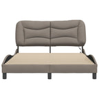 Bettgestell mit LED ohne Matratze "Hvar" Taupe 140x190 cm Stoff