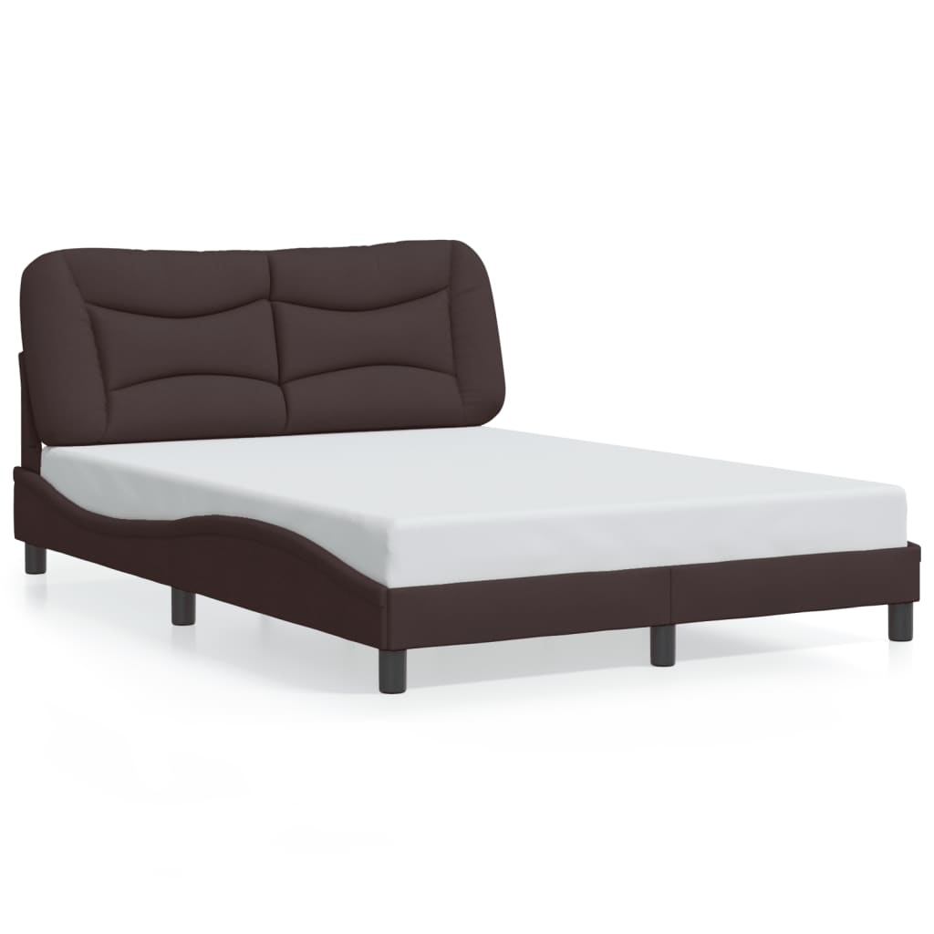 Bettgestell mit LED ohne Matratze "Hvar" Dunkelbraun 140x200 cm Stoff