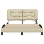 Bettgestell mit LED ohne Matratze "Hvar" Creme 140x200 cm Stoff