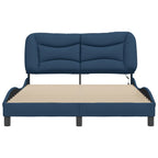 Bettgestell mit LED ohne Matratze "Hvar" Blau 140x200 cm Stoff