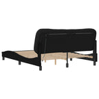 Bettgestell mit LED ohne Matratze "Hvar" Schwarz 160x200 cm Stoff
