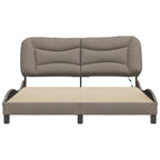 Bettgestell mit LED ohne Matratze "Hvar" Taupe 160x200 cm Stoff