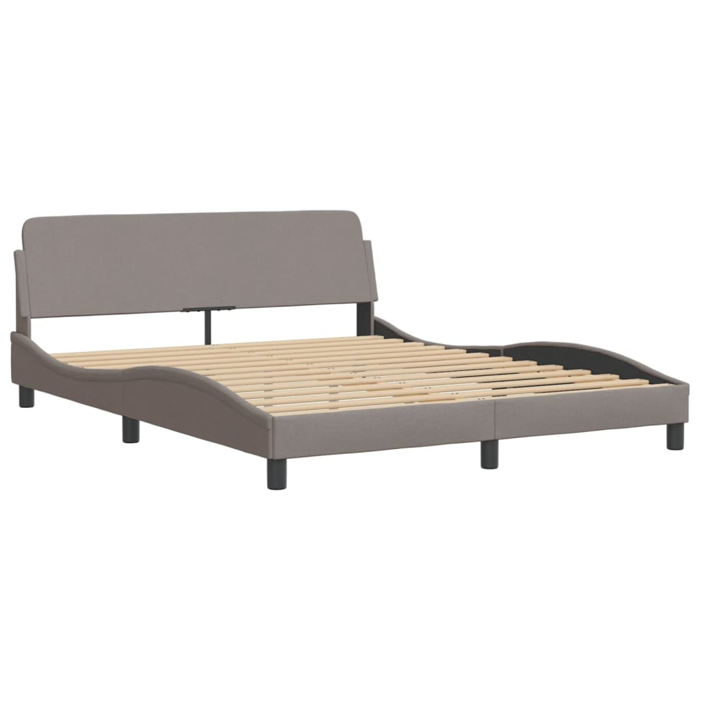 Bettgestell mit LED ohne Matratze "Hvar" Taupe 160x200 cm Stoff