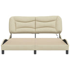 Bettgestell mit LED ohne Matratze "Hvar" Creme 160x200 cm Stoff