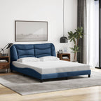 Bettgestell mit LED ohne Matratze "Hvar" Blau 160x200 cm Stoff