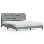 Bettgestell mit LED ohne Matratze "Hvar" Hellgrau 180x200 cm Stoff