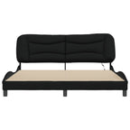 Bettgestell mit LED ohne Matratze "Hvar" Schwarz 180x200 cm Stoff
