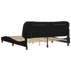 Bettgestell mit LED ohne Matratze "Hvar" Schwarz 180x200 cm Stoff