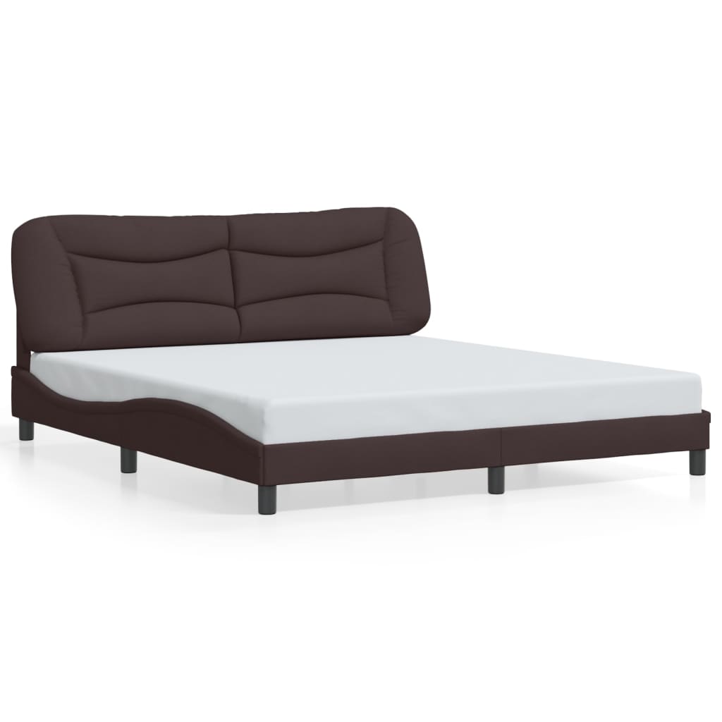 Bettgestell mit LED ohne Matratze "Hvar" Dunkelbraun 180x200 cm Stoff