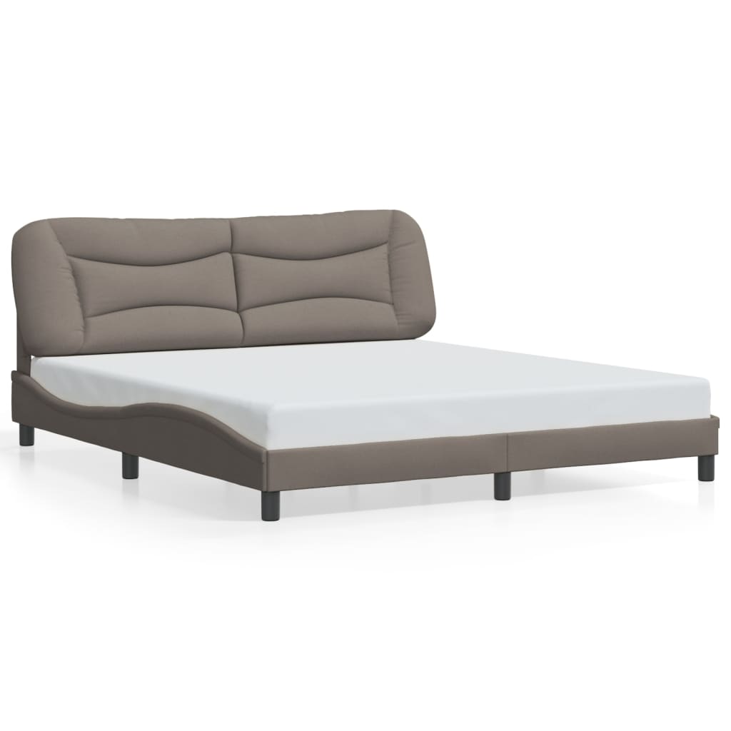 Bettgestell mit LED ohne Matratze "Hvar" Taupe 180x200 cm Stoff