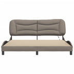 Bettgestell mit LED ohne Matratze "Hvar" Taupe 180x200 cm Stoff