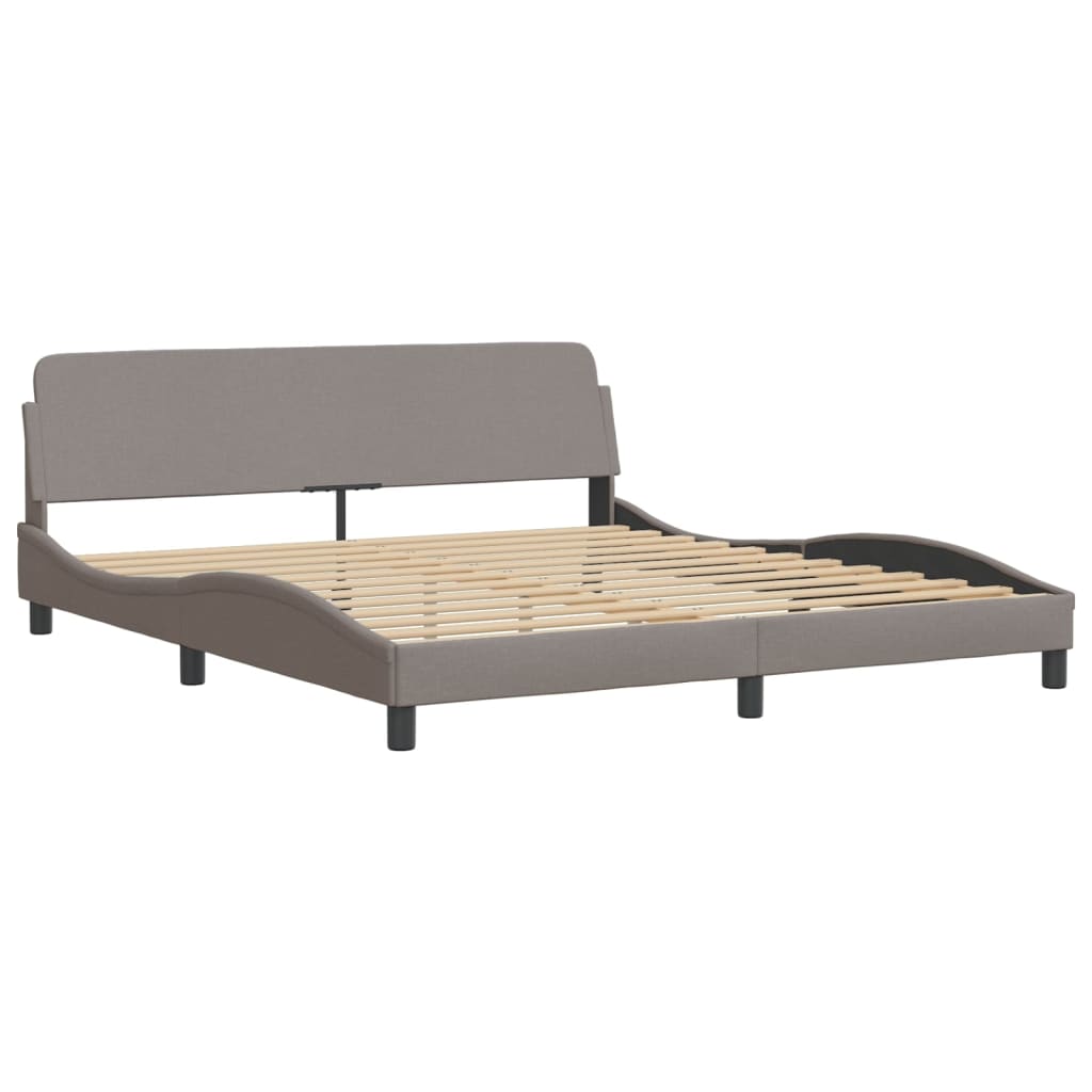 Bettgestell mit LED ohne Matratze "Hvar" Taupe 180x200 cm Stoff