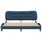 Bettgestell mit LED ohne Matratze "Hvar" Blau 180x200 cm Stoff