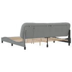 Bettgestell mit LED ohne Matratze "Hvar" Hellgrau 200x200 cm Stoff