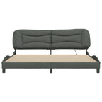 Bettgestell mit LED ohne Matratze "Hvar" Dunkelgrau 200x200 cm Stoff