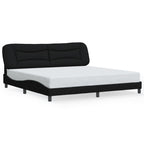 Bettgestell mit LED ohne Matratze "Hvar" Schwarz 200x200 cm Stoff
