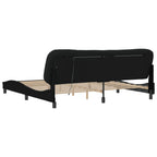 Bettgestell mit LED ohne Matratze "Hvar" Schwarz 200x200 cm Stoff
