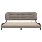 Bettgestell mit LED ohne Matratze "Hvar" Taupe 200x200 cm Stoff