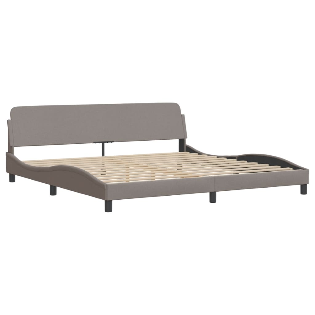 Bettgestell mit LED ohne Matratze "Hvar" Taupe 200x200 cm Stoff