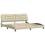 Bettgestell mit LED ohne Matratze "Hvar" Creme 200x200 cm Stoff