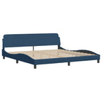 Bettgestell mit LED ohne Matratze "Hvar" Blau 200x200 cm Stoff
