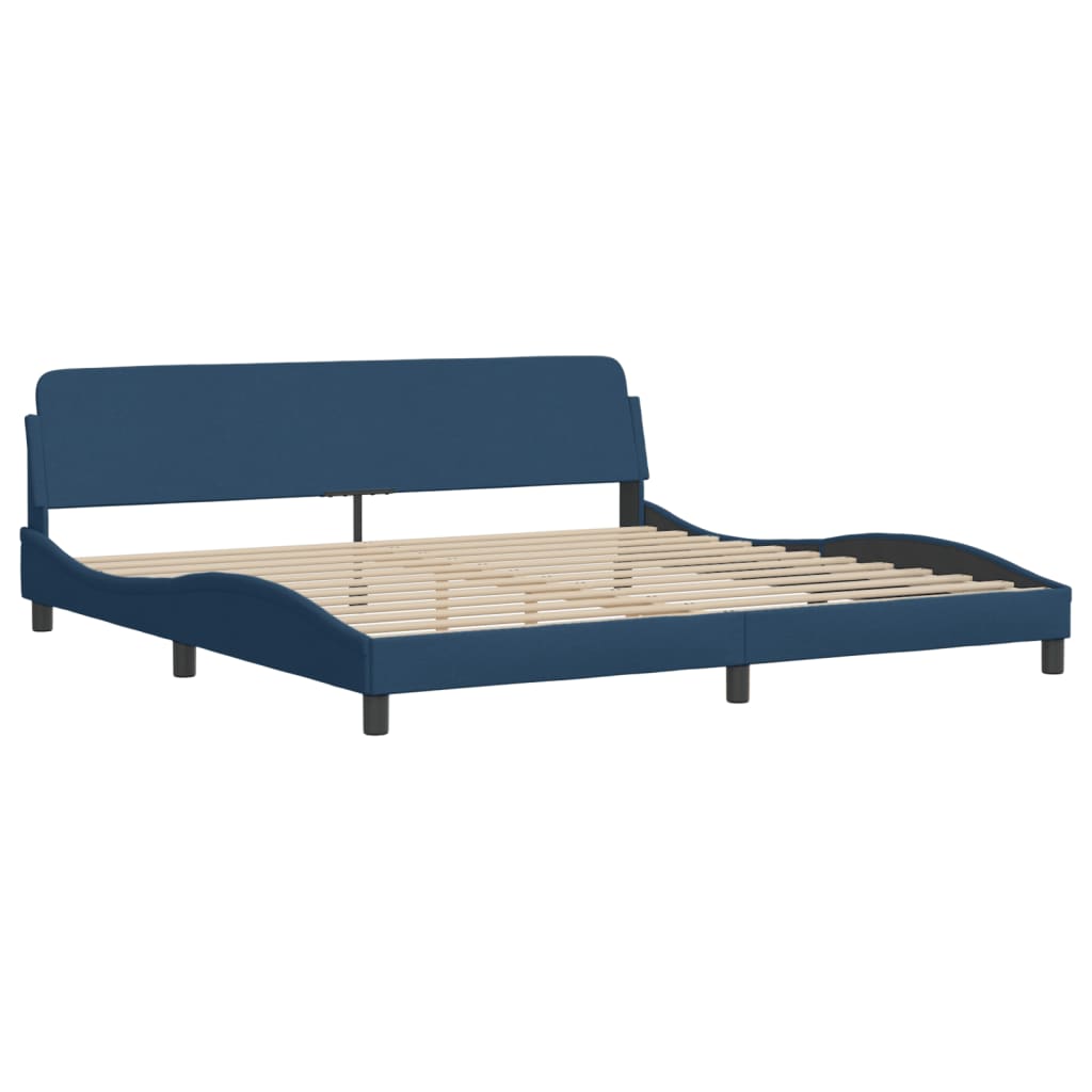 Bettgestell mit LED ohne Matratze "Hvar" Blau 200x200 cm Stoff