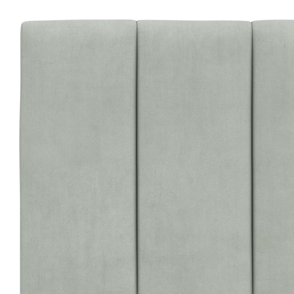 Bettgestell mit LED ohne Matratze "Hanko" Hellgrau 80x200 cm Samt