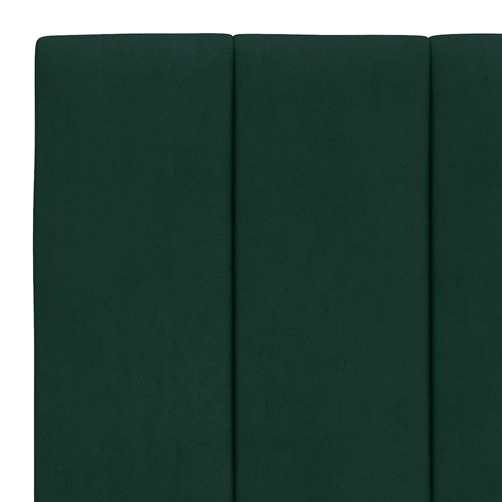 Bettgestell mit LED ohne Matratze "Hanko" Dunkelgrün 80x200 cm Samt