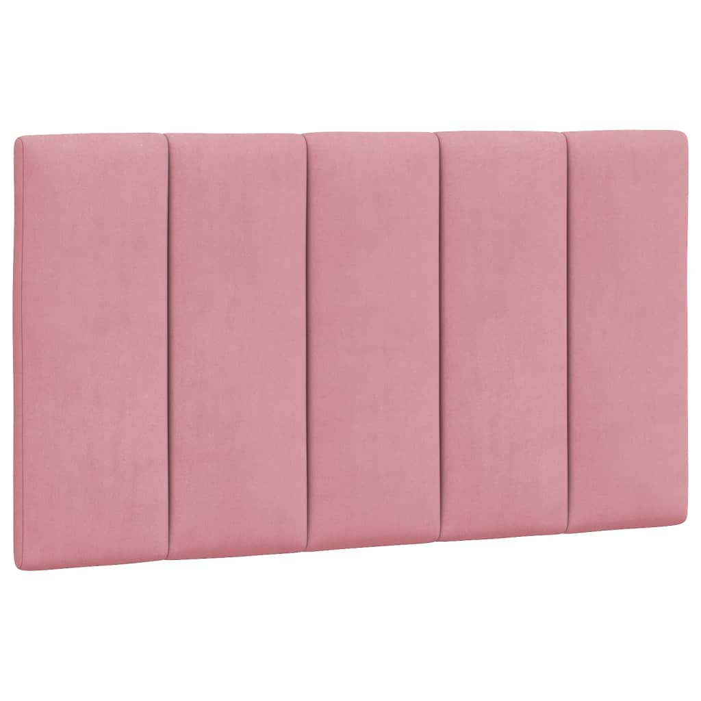 Bettgestell mit LED ohne Matratze "Hanko" Rosa 80x200 cm Samt